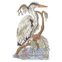 Grey Heron Embroidery Design | AnnTheGran