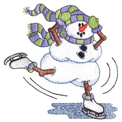 Ice skating snowman embroidery design  annthegran Ice skating snowman embroidery design  annthegran