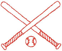 Baseball Bat Outline Embroidery Design | AnnTheGran