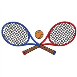 Crossed Tennis Racquets Embroidery Design | AnnTheGran.com