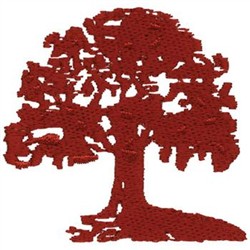 Oak Tree Redwork Design Embroidery