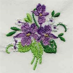 Bunch Of Violets Embroidery Design | AnnTheGran