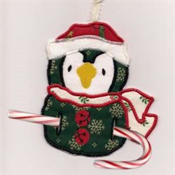 Candy Cane Penguin Embroidery Design | AnnTheGran