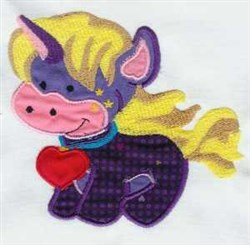 Applique heart unicorn embroidery design  annthegran Applique heart unicorn embroidery design  annthegran