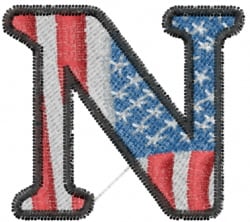 American Flag Letter N Embroidery Design | AnnTheGran.com