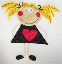 Free girl with heart embroidery design  annthegran