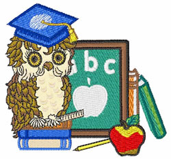 Scholar Owl Embroidery Design | AnnTheGran.com