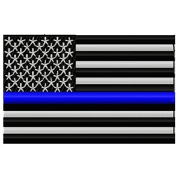 Thin Blue Line Flag Embroidery Design 