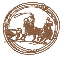 Roping Logo Outline Embroidery Design | AnnTheGran.com