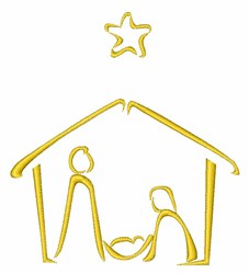 Manger Outline Embroidery Design | AnnTheGran