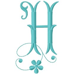Floral Monogram Font H Embroidery Design | AnnTheGran