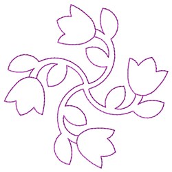 Tulips Swirl Embroidery Design 