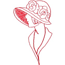 Lady redwork embroidery design  annthegran