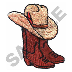 COWBOY HAT AND BOOTS Embroidery Design | AnnTheGran.com