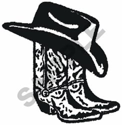 COWBOY BOOTS AND HAT Embroidery Design | AnnTheGran