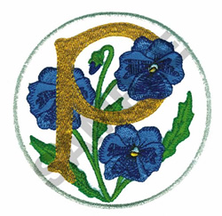 Floral alphabet p pansy embroidery design  annthegran