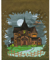 HAUNTED HOUSE Embroidery Design | AnnTheGran.com
