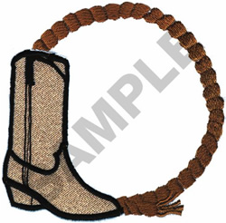 COWBOY BOOT & ROPE Embroidery Design | AnnTheGran.com