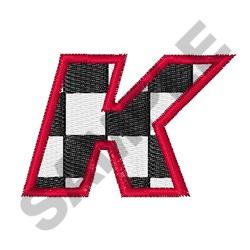 Checkered Letter K Embroidery Design | AnnTheGran.com
