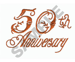 50TH ANNIVERSARY Embroidery Design | AnnTheGran