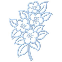 Blue Flower Outline Embroidery Design | AnnTheGran