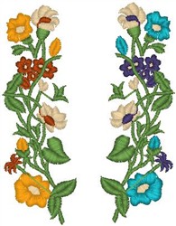 Dual Flower Stems Embroidery Design | AnnTheGran