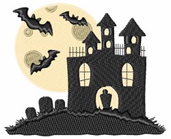 Haunted House Embroidery Design | AnnTheGran.com