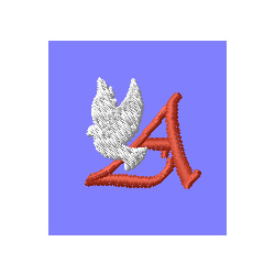 Dove Letter A Embroidery Design | AnnTheGran.com