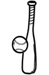 Baseball Bat and Ball Embroidery Design | AnnTheGran.com