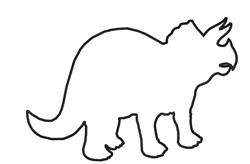 Triceratops Outline Embroidery Design 