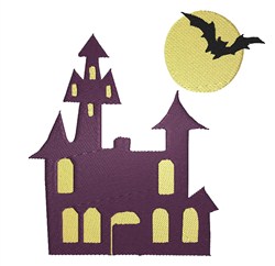Haunted House Embroidery Design | AnnTheGran.com