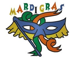 Mardi Gras Mask Embroidery Design | AnnTheGran