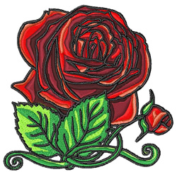 Red Rose Embroidery Design | AnnTheGran.com