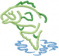 Jumping Fish Embroidery Design | AnnTheGran.com