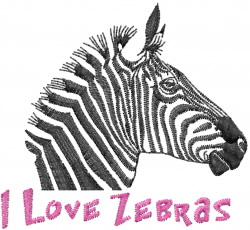Love Zebras Embroidery Design | AnnTheGran.com