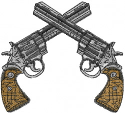 Crossed hand guns Embroidery Design | AnnTheGran.com