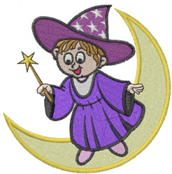 Crescent Moon Fairy Embroidery Design | AnnTheGran.com