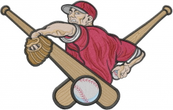 Baseball player embroidery design annthegran Baseball player embroidery design annthegran