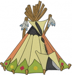 Indian Teepee Embroidery Design | AnnTheGran.com