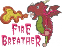 Fire Breather Dragon Embroidery Design AnnTheGran