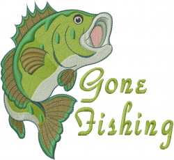 Bass Fish_Gone Fishing_ Embroidery Design | AnnTheGran