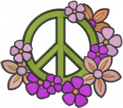 Peace Sign Flowers Embroidery Design | AnnTheGran.com