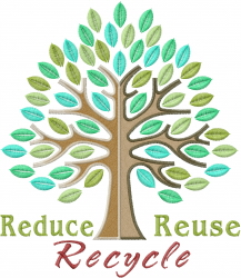 Reduce Reuse Recycle Embroidery Design | AnnTheGran.com