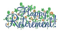 Happy Retirement Embroidery Design | AnnTheGran.com