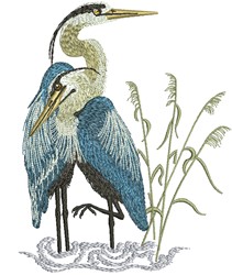 Blue Herons Embroidery Design | AnnTheGran.com