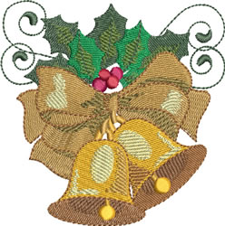 Christmas Bells and Bows Embroidery Design | AnnTheGran