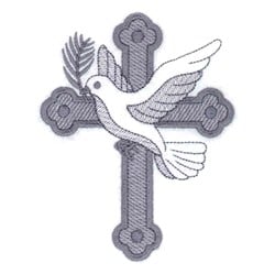 Dove and Cross Toile Embroidery Design | AnnTheGran.com