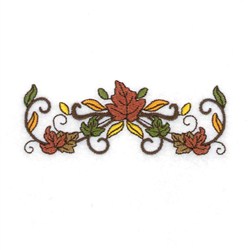 Autumn Border Leaves Embroidery Design | AnnTheGran