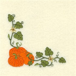 Pumpkin Corner Embroidery Design | AnnTheGran.com