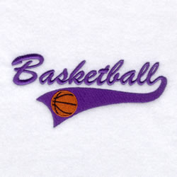 Basketball Script Tail Embroidery Design | AnnTheGran.com